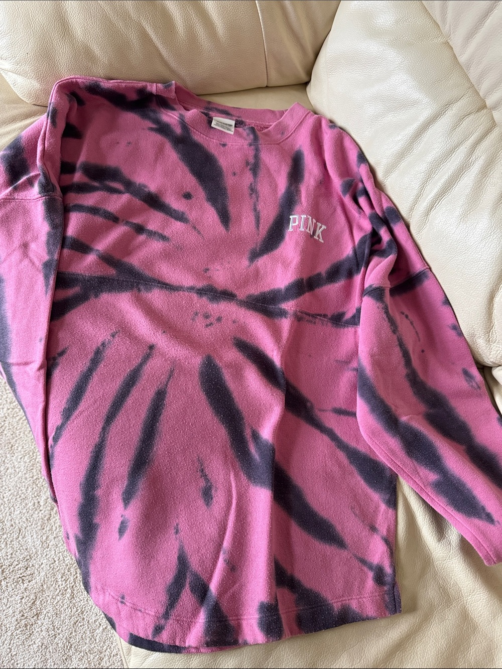 PINK Victoria's Secret Tie-Dye Pullover - Pink & Black